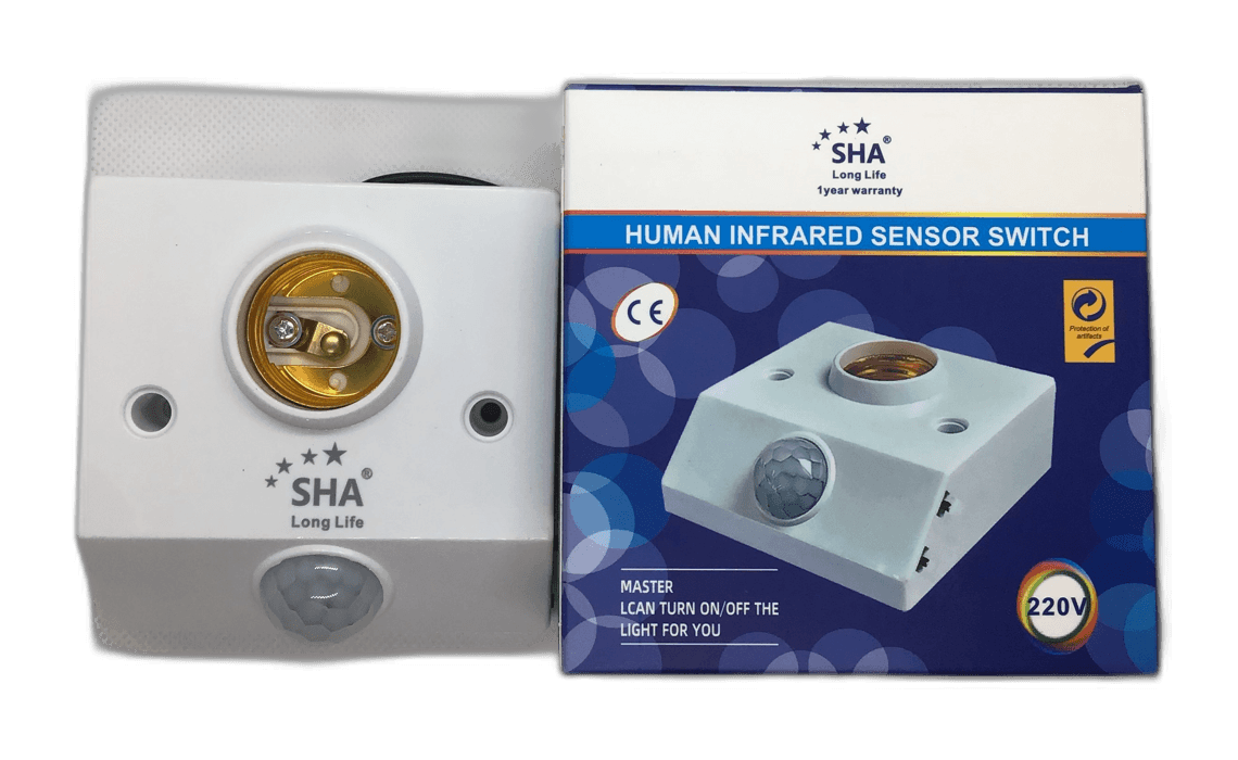 Infrared Sensor E27 Lamp Holder Switch 220V (wall-mount)